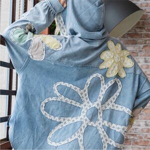 OLI & HALI MULTICOLOR MINERAL WASHED PATCHWORK DETAIL PULLOVER HOODie